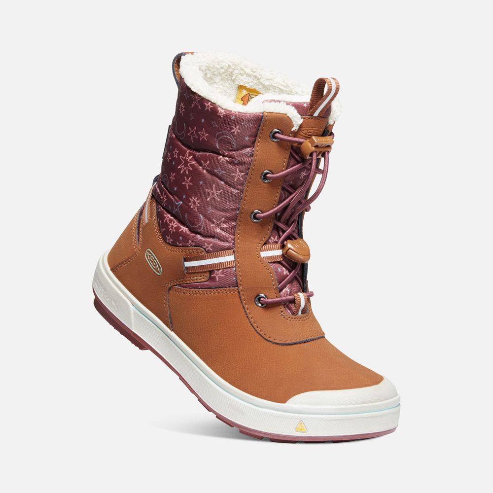 Bottes Hiver Keen Enfant Marron/Rouge | Kelsa Waterproof | ZEPNU-1302